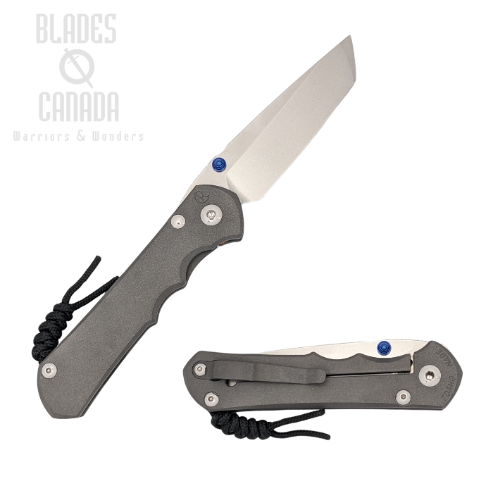 Chris Reeve Large Inkosi Tanto Framelock Folding Knife, Left Hand, CPM Magnacut, Titanium, LIN-1043